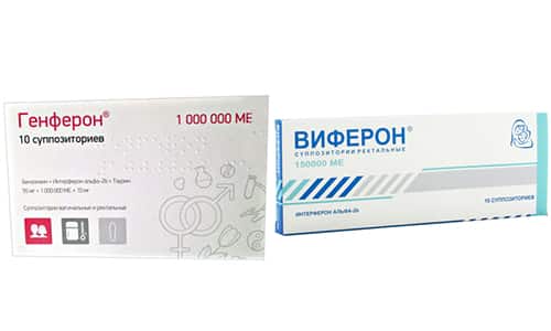 Для улучшения работы иммунной системы применяются лекарственные средства, производимые на основе интерферона, например Виферон или Генферон